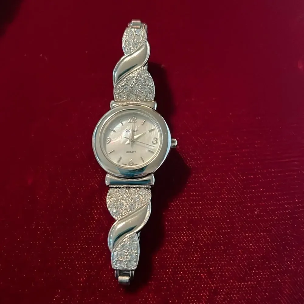 Vintage Mother Of Pearl Silver Gossip Watch